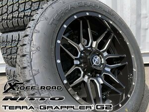 20x10J ハマーH3 FJクルーザー XF OFFROAD XF222 20インチタイヤホイールセット NITTO TERRA GRAPPLER G2 265/50R20 275/55R20 285/50R20