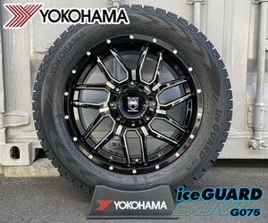車検対応 タホ サバーバン Black Mamba BM7 国産20インチスタッドレスタイヤホイール YOKOHAMA iceGuard G075 275/55R20