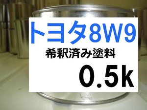 ◆ トヨタ8W9　シアンM　塗料　希釈済　0.5ｋ　カローラ　スポーツ　８Ｗ９　シアンメタリック