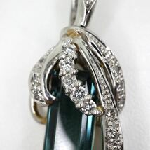 高品質!!天然トルマリンペンダントトップ 5.20ct ガーネット 0.06ct タンザナイト 0.03ct D0.24ct Pt900/K18(750) 7.0g EC2_画像5