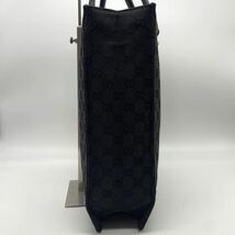 1円《美品》GUCCI グッチ スタッズデザイン トートバッグ ビジネスバッグ ハンドバッグ A4収納 GGキャンバス レザー 黒 メンズ レディース_画像4