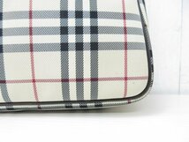 極美品 BURBERRY バーバリー ボディバッグ ショルダーバッグ ナイロンキャンバス×レザー ベージュチェック柄×茶 52211_画像7