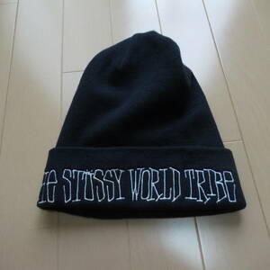 * prompt decision including postage *OLD STUSSY Beanie knitted cap CAP Stussy cap hat oldstussy Old navy navy world tribe