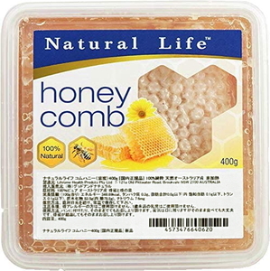 ナチュラルライフ コムハニー（巣蜜）400g [国内正規品] 100%純粋 天然オーストラリア産 非加熱 ハニーコム Honey Comb Natural Life