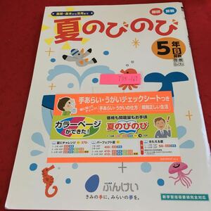 Y35-167 夏のびのび 国語 算数 5年B 基礎・基本から活用まで 文溪堂 新学習指導要領完全対応 漢字 読み書き 説明文 物語 たしかめ など