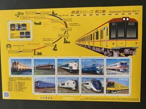 即決　82円切手　切手シート　鉄道シリーズ　第２集　平成26年　H26