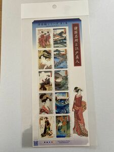 即決　80円切手　切手シート　諸国名所と江戸美人　浮世絵シリーズ第１集　平成24年　