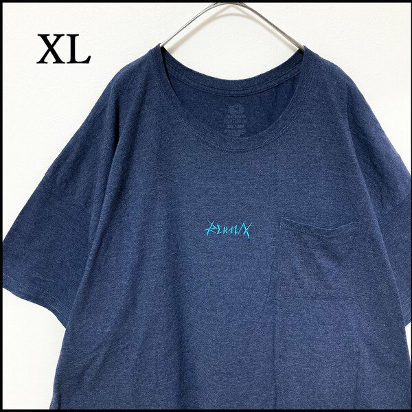 メンズ服ロゴ刺繍半袖TシャツXL　古着屋 ブランド　ストリート系　ゆったり　丸首