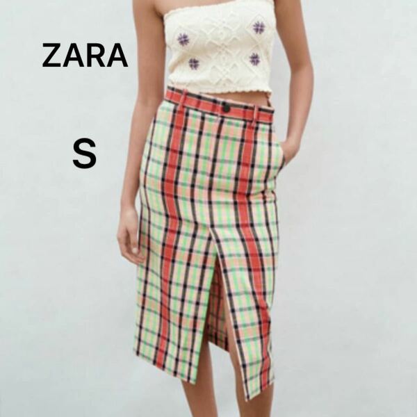 ZARA テクスチャーミディスカート