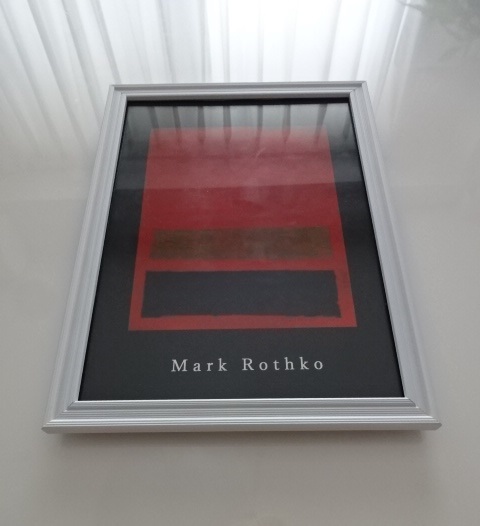 Kunstrahmen § Wandbehang A4 Rahmen (wählbar) § Poster enthalten § Mark Rothko § Abstrakte Malerei, Malerei, Schwarz, Rot, antiker Stil, Vintage-Stil, Möbel, Innere, Interieur-Zubehör, Andere