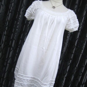 【新品¥25.200/訳有り】PURIFIER ピュリフィエ*MAKO COTTON マコ コットン使用*チュニックワンピ 38*白ホワイト*上質素材