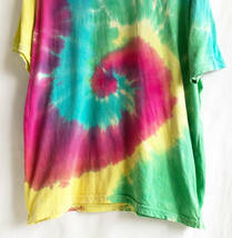 即決【90's ヴィンテージ / Waimea】タイダイ Tシャツ/XLサイズ/レインボー/ヒッピー/サイケデリック/サーファー/tie dye (om-228-15-7)_画像6