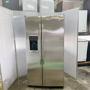 横浜港北引取り限定【GE】ゼネラルエレクトリック 大型冷凍冷蔵庫 ステンレス　うす型 両開き PSS26SGRC　SS 大型冷蔵庫