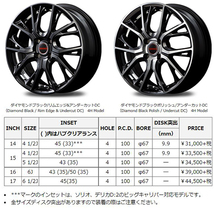 ヴァーテックワン グレイヴ 16インチ 6.0J P.C.D:100 4穴 インセット：43 ダイヤモンドブラックポリッシュ/アンダーカットDC_画像3