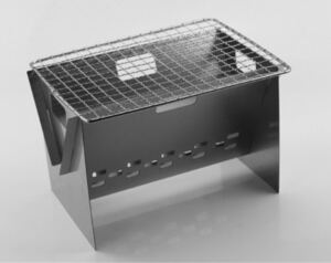 アウトドアバーベキュー コンロ ステンレス製軽量焚き火台収納ケース付き 小型 BBQコンロ 一人用 収納袋 焚き火台 バーベキュー