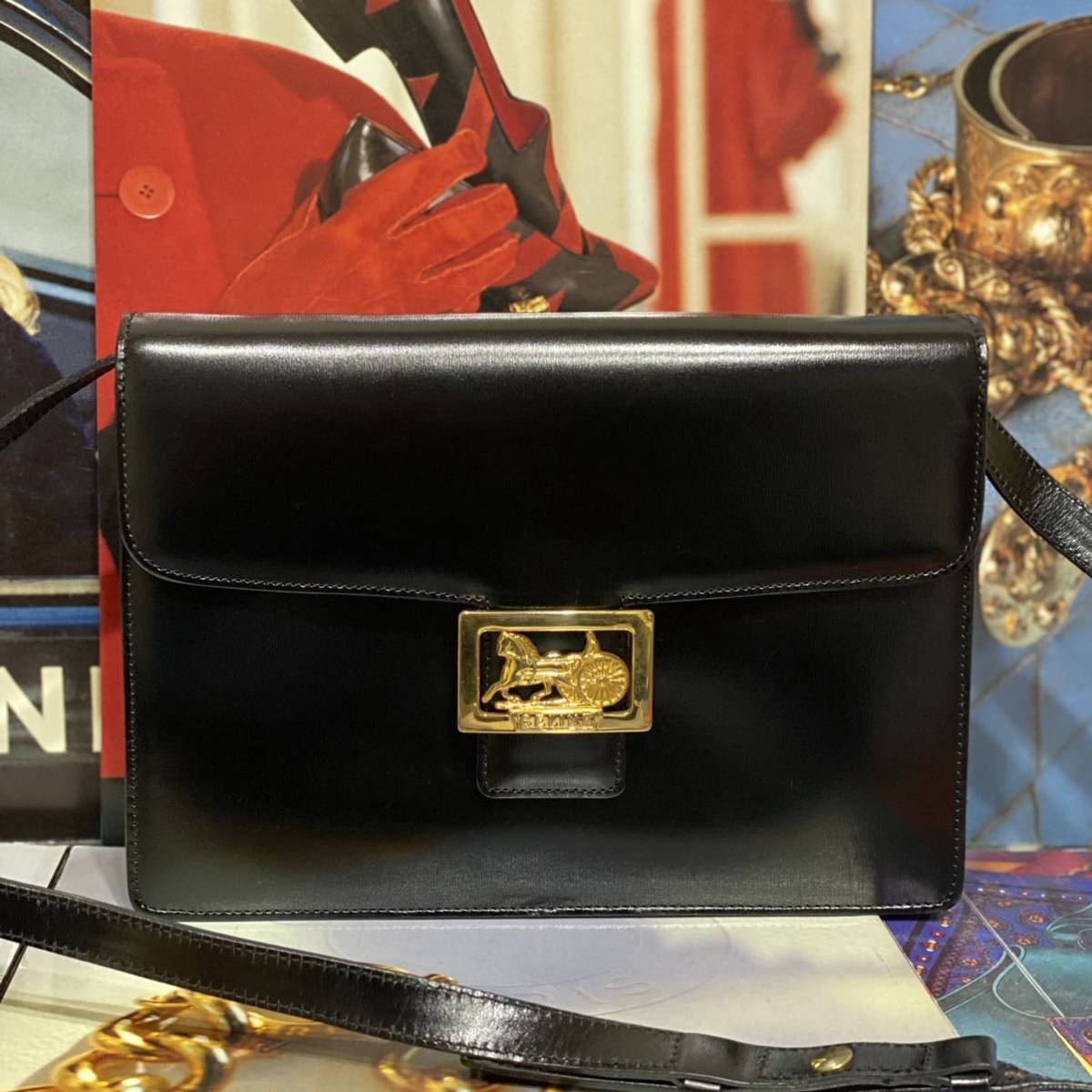 希少 GUCCI オールドグッチ 2way チェーンショルダー クラッチバッグ ...