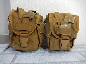 B41 人気！ 中古良品！◆コヨーテ 1QTキャンティーンポーチ2個◆米軍◆アウトドア！キャンプ！サバゲー！ユーティリティポーチ！