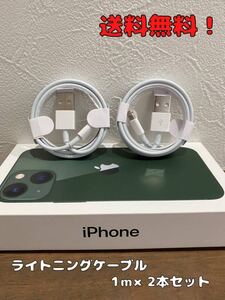【新品-未使用】送料無料! iPhone ライトニングケーブル 1m 2本 充電器 急速充電 純正品質 USBケーブル type-A to Lightning Apple iPad
