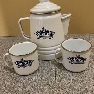 ビンテージコールマン ポット パーコレーター マグカップ コールマン ホーロー
