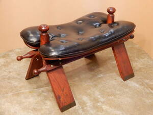 １）ローズウッド 無垢材 象嵌 鞍型 スツール オットマン 椅子 チェア 