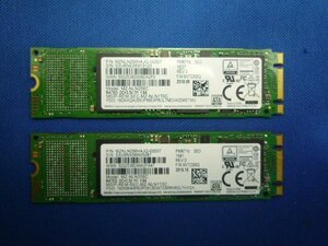 SAMSUNG製 MZ-NLN256C M.2 SSD 2280 SATA 256GB 2個セット 中古取出し品 動作確認済み（M）