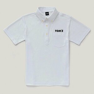 TOM'S トムス 半袖 ポロシャツ ホワイト 白 左胸 TOM'Sロゴ入り サイズ：L ファッション