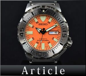 129487◆動作確認済 SEIKO セイコー オレンジモンスター ダイバーズ 腕時計 自動巻き 7S26-0350 SS オレンジ シルバー メンズ/ D