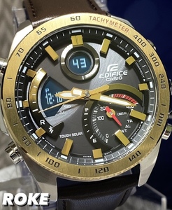 新品 カシオ エディフィス CASIO EDIFICE 正規品 腕時計 モバイルリンク タフソーラー 腕時計ビジネスウォッチ メンズ アナデジ ゴールド