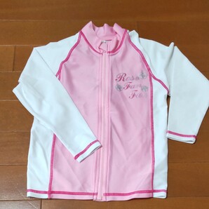 110 ラッシュガード 長袖 ピンク 前開き