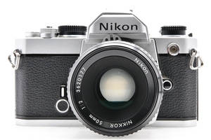 NIKON FM シルバー + AI NIKKOR 50mm F2 ニコン フィルムカメラ MF一眼レフカメラ 標準単焦点レンズ ■02321