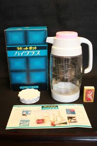 【新品未使用】★美品 贈答品『ラビット 耐熱グラスポット RH-16』箱付き★検:(初だし/昭和レトロ/麦茶/冷茶/アデリア/当時物)0811B