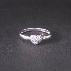  as good as new beautiful goods Vendome Aoyama Vendome Aoyama pt900 Heart platinum ring diamond 8 number 2.5g