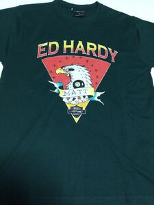 EdHardy エドハーディーTシャツ ★Ｌサイズ★ イーグル柄★ダークグリーン★タグ付き☆未着用品