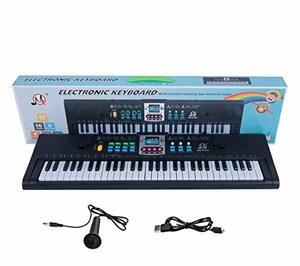 BestFire 子供用 電子キーボード玩具 電子ピアノ玩具 電子オルガン 61鍵盤 マイク付属 多機能 高音質 16音 A型 