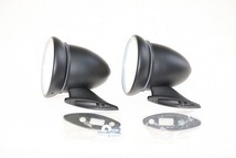 [ new goods ] Rover Mini mat Black Racing mirror cannonball type old car clear Flat lens 2 piece set 