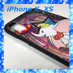 iPhoneX.XSケース ダンボ　サーカス　ステンドガラス風