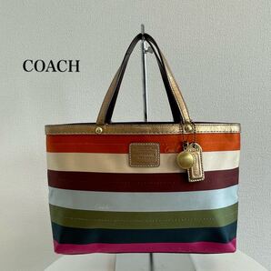 最終値下げ!COACH コーチ マルチカラー ハンドバッグ