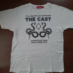 レア THE CAST ザ キャスト LOWER EAST SIDE NEW YORK CITY 店頭購入 限定 白 クリーム Lサイズ ロック バンド 古着　guns'n roses 