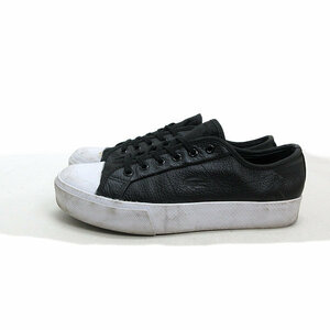 a■【US 7】ラコステ/LACOSTE レザースニーカー 黒/LADIES/22【中古】