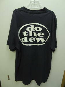 全国送料無料 アメリカ USA古着 80-90年代 MOUNTAIN DEW 有名な炭酸飲料 メンズ 半袖 ロゴプリントTシャツ たぶんXLサイズ