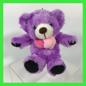 N-2071☆ 紫のクマ　ボールチェーン付き　Fujisey　ぬいぐるみ　動物　くま　クマ　商品タグ無し