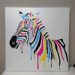 シマウマ ジブラ ZEBRA アート アニマル 動物 パネル おしゃれ キャンバス ポスター 絵 60x60 海外 抽象画 芸術 絵画 サロン 店舗