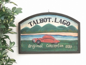 フランスの自動車メーカー/ TALBOT.LAGO (タルボット.ラーゴ) のサインボード/店舗什器/ディスプレイ/インテリア雑貨/内装/装飾/AL-2307