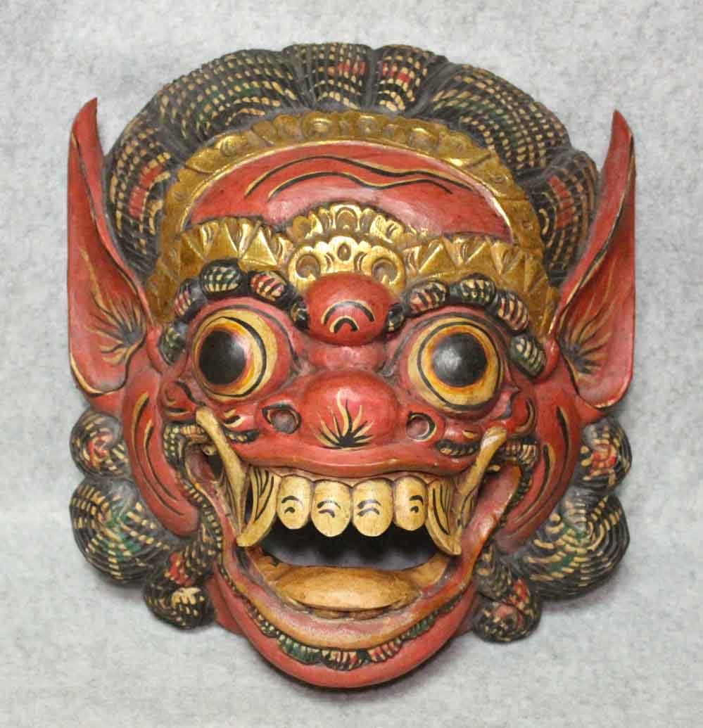 バロン神 インドネシア バリ島 木彫り マスク お面 年代物