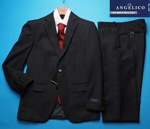 新品8万円 大手百貨店扱い 秋冬『ANGELICO アンジェリコ イタリア製生地』ウール100% ストライプ スーツBB5濃灰(16) 17W-AG-1 ラスト1点