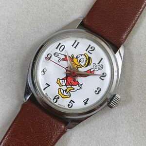 ドナルドダック スイス時計 手巻/ビンテージ ディズニー ミッキーマウス トムとジェリー レトロ アニメウォッチ 腕時計 トイウォッチ