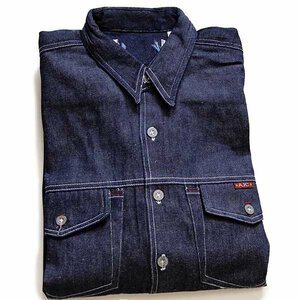 デッドストック★90s ARIZONA JEANS デニムシャツ★G オールド ビンテージ ダンガリー リジッド 濃紺 オーバーサイズ ビッグサイズ