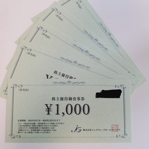 ジェイグループホールディングス 株主優待御食事券 10000円分