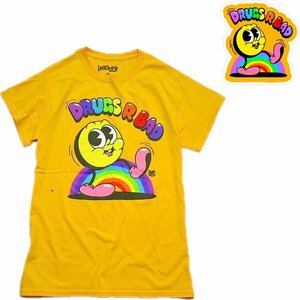 1点物◆アーティストInkboy黄Drugs Are BadプリントTシャツ古着メンズSMレディースOKアメカジ90sストリート/スポーツ漫画アニメ映画994326