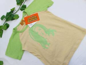 新品*INVOICE bambini*ラメプリントラグラン半袖カットソー Tシャツ (M 110-120)定価4,900円 キッズ 子供服